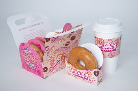 Krispy Cream Donuts Package Design on Behance Donut Boxes, Donut Decorating Ideas, Bakery Packaging Design, Takeaway Packaging, Krispy Kreme Donuts, Donut Box, Food Truck Business, Bakery Branding, Dessert Packaging