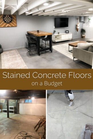 Interior Concrete Floors, Cheap Basement Remodel, Concrete Basement Floors, Rangement Art, Stained Concrete Floors, Dream Basement, Basement Remodel Diy, Concrete Stained Floors, Basement Inspiration