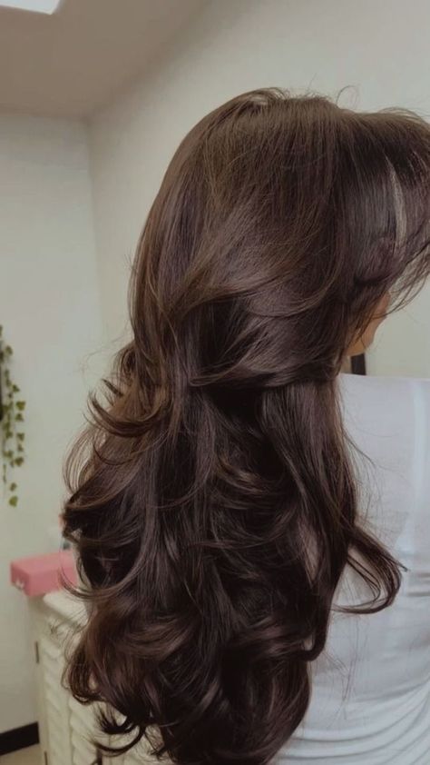 Brushing techniques.
#Haircuts_For_Long_Hair_With_Layers #Hair_Inspiration_Long #Brown_Hair_Inspo #Vlasové_Trendy Stepped Hair, Curled Ends Hair, Hair Ribbon Hairstyles, Big Wavy Curls, Painting Seashells, Easy Low Bun, Colourful Wall Art, Butterfly Face, Wavy Curls