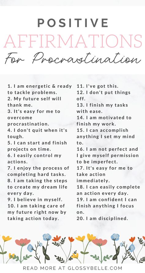 Affirmation For Laziness, Daily Affirmations For Focus, Daily Productive Habits, Spell To Stop Procrastinating, Affirmation For Procrastination, Affirmation For Productivity, Taking Action Affirmations, Anti Procrastination Daily Routine, Time Management Affirmations