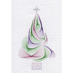 Christmas Tree Beaded Cards, Cross Stitch Christmas Tree, Stitch Christmas Tree, Embroidery Cards Pattern, Card Stitching, Embroidered Paper, Stitching On Paper, Stitched Cards, Christmas Embroidery Patterns