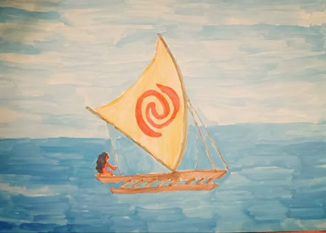 Moana Inspired Paintings, Easy Disney Painting Ideas, Moana Painting Ideas On Canvas, Moana Painting Ideas, Moana Painting, Moana Watercolor, Pretty Painting Ideas, Moana Quotes, Moana Poster