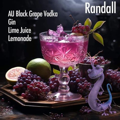 Disney Mixed Drinks, Randall Monsters Inc, Disney Alcoholic Drinks, Unique Alcoholic Drinks, Grape Vodka, Bartender Drinks Recipes, Spicy Drinks, Disney Drinks, Fun Drinks Alcohol