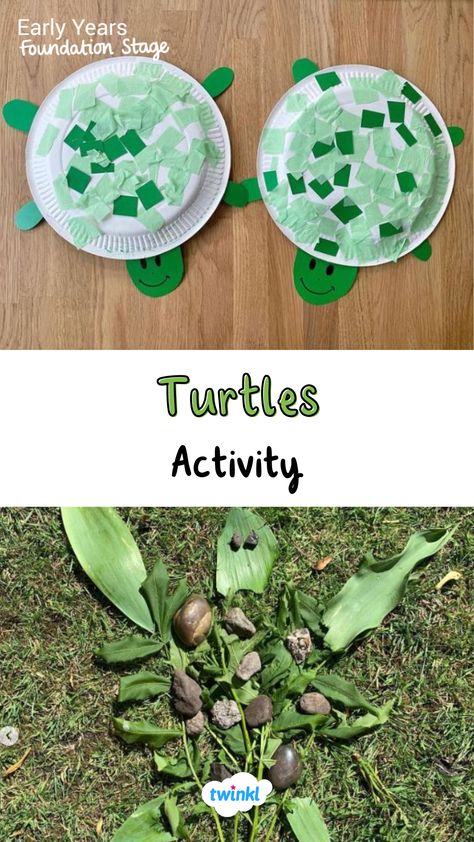 Some great activities for learning about turtles or world turtle day activities. Click for more turtle crafts and fun. Thanks to @forestschoolgarden @lets.play.and.learn Sea Turtles Craft, World Animal Day Activities, World Turtle Day Eyfs, Turtle Activities For Kindergarten, Turtle Activities For Preschool, Turtle Activities For Toddlers, Turtle Day Activities, World Turtle Day Activities, National Turtle Day