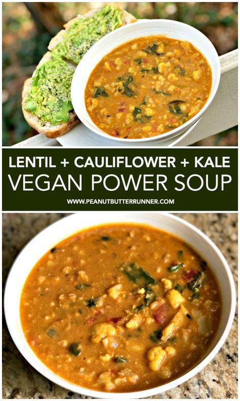 Lentil Cauliflower, Cauliflower And Kale, Best Lentil Soup, Soup Recipe Vegan, Best Lentil Soup Recipe, A Couple Cooks, Lentil Soup Recipe, Minimalist Baker, Vegan Cauliflower