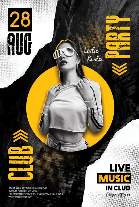 Music Party Poster, Free Psd Poster, Photoshop Poster Design, Poster Template Free, Photoshop Poster, Desain Editorial, Creative Flyer Design, Flyer Design Inspiration, Event Poster Design