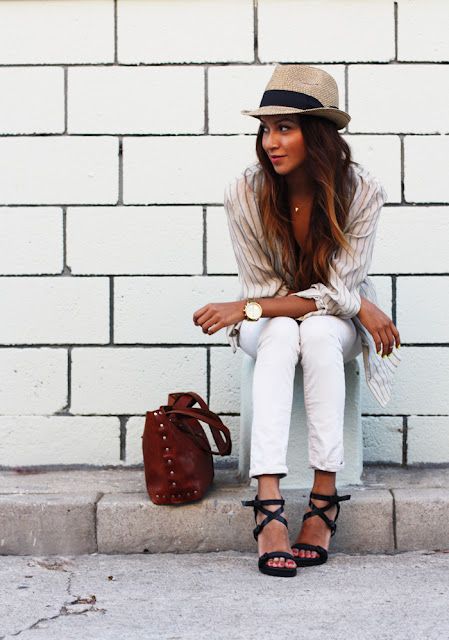 summer street #style Straw Hat Outfit Summer, Straw Hat Outfit, Summer Hat Style, Hat Outfit Summer, Hat Outfit, Hat Style, Mode Casual, Summer Hat, Weekend Style