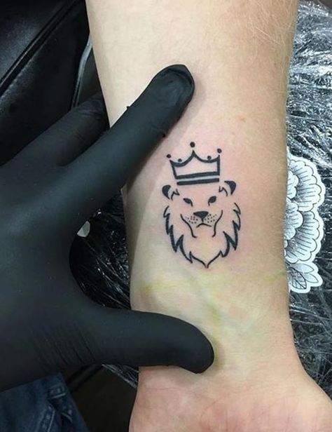 Small Tattoos For Boys, Simple Lion Tattoo, Lion Hand Tattoo, Small Lion Tattoo, Simple Tattoos For Guys, Lion Head Tattoos, Wrist Tattoos For Guys, Lion Tattoo Design, Simple Tattoo Designs