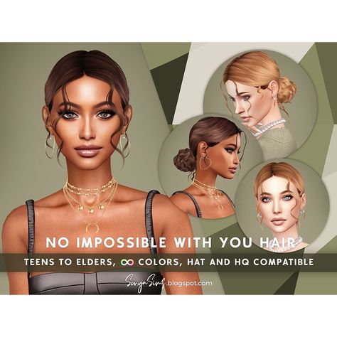 SONYASIMS - NO IMPOSSIBLE WITH YOU HAIR Sonyasims Hair Cc, Sims 4 Low Bun Cc, Sonyasims Hair, Wavy Bun, Black Sims, Kerbal Space Program, Best Mods, World Of Tanks, Low Bun