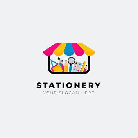 Free vector stationery store logo design | Free Vector #Freepik #freevector #stationery-logo #shop-logo #logo #personal-logo Store Logo Design Ideas, Store Logo Ideas, Stationary Logo, Logo Ideas Design, Stationery Store Design, Store Logo Design, Instagram Username Ideas, Stationary Store, Store Logo