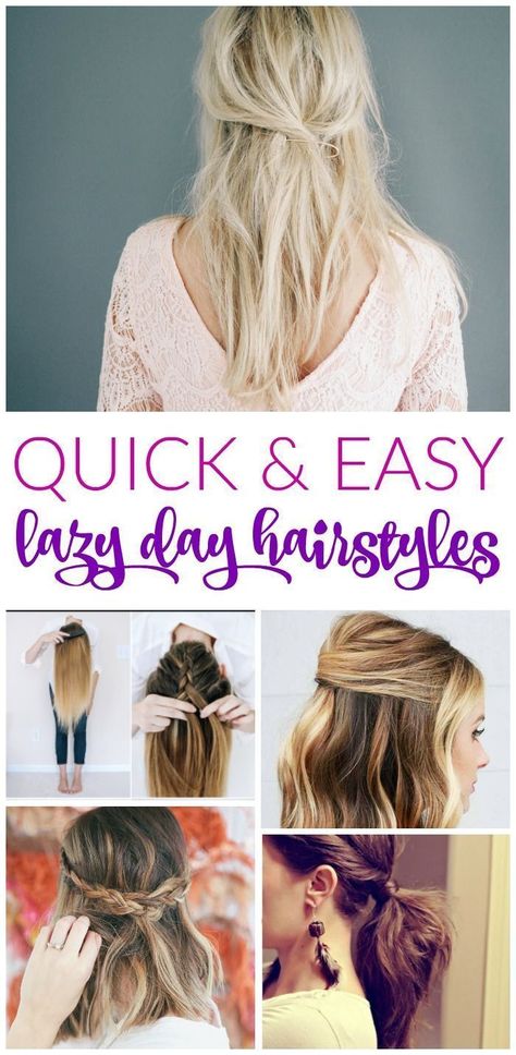 Quick and Easy Lazy Day Hairstyles for Women! Simple Everyday Styles and Trends for up-dos, braids, or half up options for spring, summer, fall, or winter! #lemonpeony #hair #beauty #style Hairstyles Lazy, Easy Lazy Hairstyles, Easy Hair Dos, Lazy Day Hairstyles, Day Hairstyles, Easy Everyday Hairstyles, Lazy Hairstyles, Up Dos, Diet Vegetarian