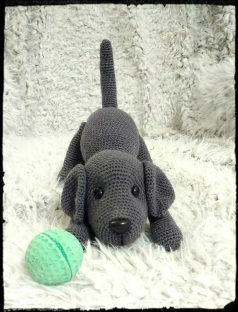 Crochet Black Lab Dog, Amigurumi Labrador Dog Crochet, Crochet Labrador Pattern Free, Lab Crochet Pattern, Black Lab Crochet, Labrador Crochet Pattern, Crochet Labrador, Knitting Patterns Free Dog, Crochet Dog Patterns