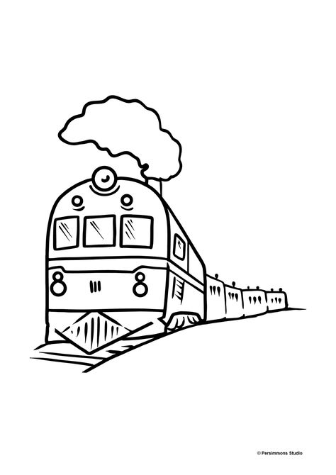 Train Outline, Train Sketch, Outline Drawing, Outline Drawings, Coloring For Kids, Coloring Pages, Sketch, Train, Drawings