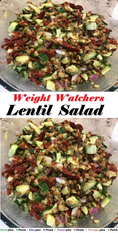 Ww Purple Plan, Ww Green Plan, Ww Blue Plan, Weight Watchers Salad, Lentil Salad Recipes, Weigh Watchers, Brown Lentils, Green French, Interesting Recipes