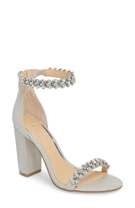 Jewel Badgley Mischka, Shoes Silver, Bridesmaid Shoes, Strap Sandals Women, Wrap Heels, Prom Shoes, Evening Shoes, Silver Shoes, Open Toe Sandals