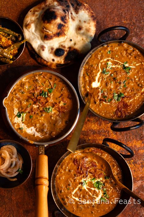 Dal Makhani Recipe (Slow Cooker Instant Pot) - Easy Indian Recipes Instant Pot Masoor Dal, Dhal Soup Recipe, Slow Cooker Dhal, Vegan Indian Crockpot Recipes, Easy Dal Makhani Recipe, Dahl Makhani Recipe, Massor Dal Recipe, Slow Cooker Chickpea Recipes, Dhal Makhani Recipe