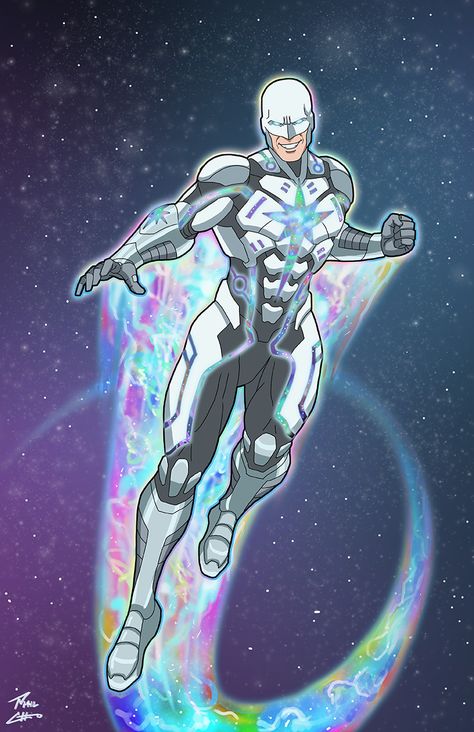 Protostar                                                •Voo                                                •Raio de energia colorida                            •Criação de portais                         •Geração de campo de força Metahuman Oc, Phil Cho Oc, Viltrumite Oc, Oc Superhero, New Superheroes, Mutants And Masterminds, Phil Cho, Alternative Comics, Space Hero