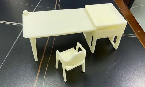 3D printed miniature furniture can be used not only for dollhouses but for interior designers. The SLA tough resin is the most recommended material as it's durable and cost-saving. See more: #custom #3dprint #design #furniture #prototype #toy #interior Custom Miniatures, Liquid Resin, 3d Printing Materials, Chinese Furniture, 3d Printing Service, Support Structure, Resin Furniture, 3d Printing Technology, Study Desk