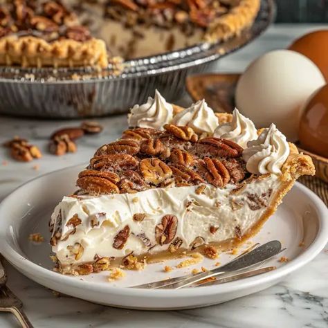 Pecan Cream Pie - Good For Recipes Pecan Cream Pie Recipe, Lemon Truffle Recipe, Pecan Cream Pie, German Chocolate Pecan Pie, Pecan Filling, Joy Cookies, Pecan Desserts, Almond Joy Cookies, Pecan Pie Filling