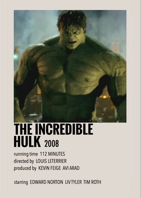 The Incredible Hulk Movie, Hulk 2003, Marvel Polaroid, Hulk Poster, Avengers Movie Posters, Movie Character Posters, Hulk Movie, Poster Marvel, Film Polaroid