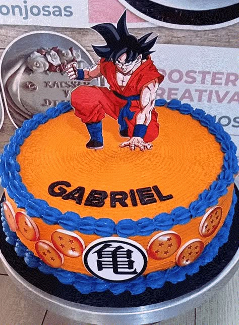 Dragon Ball Birthday Cake Ideas Images (Pictures) Ball Cake Design, Dragon Ball Cake, Ball Birthday Cake, Dragonball Z Cake, Goku Birthday, Small Birthday Cakes, Marvel Cake, Ideas Fiesta, Ball Cake