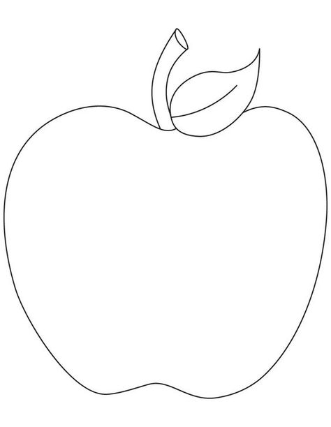 Apple Coloring Page, Apple Preschool, Apple Activities, Apple Craft, Apple Theme, Fall Preschool, Applique Templates, Apple Coloring, Coloring Pages To Print