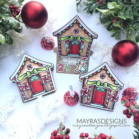 Lawn Fawn Gingerbread, Gingerbread Cards, Paper Crafts Magazine, Lawn Fawn Stamps, Lawn Fawn Cards, Greeting Card Craft, Holiday Tags, Shaped Cards, Handmade Tags