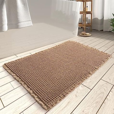 Bathroom Decor On A Budget, Boho Bath Mat, Floor Machine, Washable Bathroom Rugs, Ideas Bathroom Decor, Hot Melt Adhesive, Bathroom Floor Mat, Bathroom Decor Ideas, Bath Mat Rug