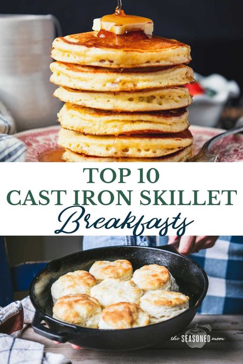 From coffee cakes to biscuits, ham steaks to bacon, cast iron skillet breakfast recipes are the best way to start the day! These 10 favorites will have you reaching for your cast iron pan every single morning. Breakfast Ideas Cast Iron Skillet, Cast Iron Breakfast Recipes, Cast Iron Skillet Recipes Healthy, Skillet Breakfast Recipes, Cast Iron Skillet Breakfast, Iron Skillet Breakfast Recipes, Cast Iron Breakfast, Iron Skillet Breakfast, Cast Iron Chicken Recipes