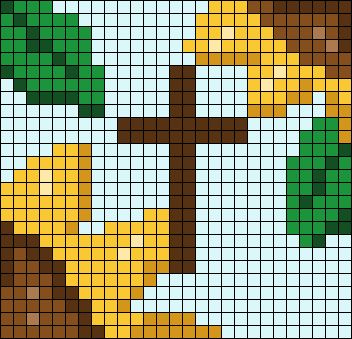 Bible Pixel Art, Christian Perler Bead Patterns, Christian Pixel Art, Easter Pixel Art, Landscape Sunrise, Cute Bibles, Graph Paper Drawings, Graph Crochet, Easy Pixel Art