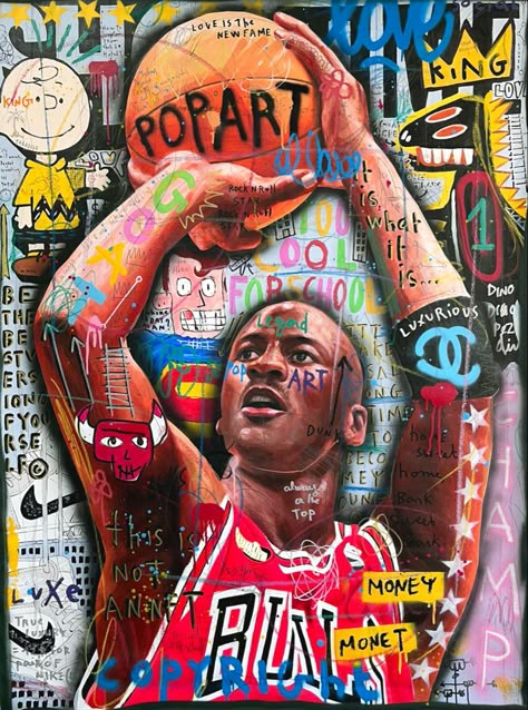 Michael Jordan Basketball Jisbar Goat Celebrity Wall Art, Hypebeast Art, Minimalist Art Abstract, Best Graffiti, Sneaker Art, Street Graffiti, Graffiti Wall Art, Graffiti Wall, Kobe Bryant