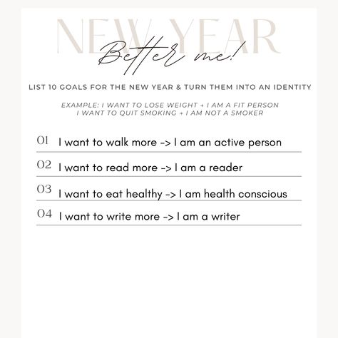 Sneak peek into our Resolution Workbook, which helps us aim to achieve "New Year, Better Me"! We have a system where you list what you want to do, and change it into an identity! Identity shift can be the easiest way for lasting change! Be sure to check out the FREE workbook here: https://theorganizednotebook.com/resolution-workbook/ #theorganizednotebook #productivitygoals #OrganizationTips #organizationskills #organizationtools #productivelife #resolutions #newyears #newyearsresolutions How To Change Your Identity, Identity Shifting, New Year Better Me, Identity Change, Identity Shift, Better Me, Organization Skills, Free Workbook, Notebook Organization