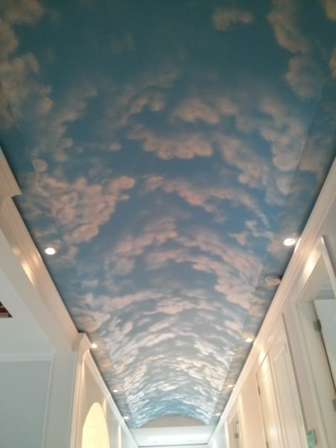 Ceiling Sky Design, Painted Sky Ceiling, Beyonce Cowgirl, Ceiling Paintings, Ceiling Artwork, Wildlife Landscape, Sky Ceiling, Interior Murals, Portraits Drawing