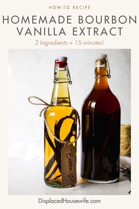 Homemade Bourbon Vanilla Extract, Vanilla Extract With Bourbon, Diy Vanilla Extract, Vanilla Diy, How To Make Bourbon, Homemade Bourbon, Diy Vanilla, Make Vanilla Extract, Vanilla Extract Recipe