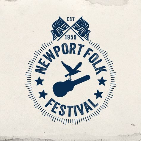 Newport Folk Festival Newport Folk Festival, Music Festival Logos, Festival Logo, Festival Inspo, Folk Festival, Social Media Marketing Tools, Music Logo, Blues Music, Best Logo Design