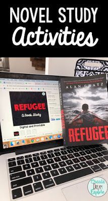 Novel Study Activities for the book Refugee by Alan Gratz including interactive lesson ideas as well as comprehension questions for Refugee | Create Dream Explore Refugee Book, Text Feature Anchor Chart, Novel Activities, Novel Study Activities, Study Activities, Moving Books, Pre Reading Activities, German Phrases, Education Major