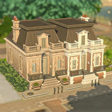 Britechester townhouses 🌳 | CC #malie2k In the heart of Britechester, nestled side by side, two charming townhouses stand as a… | Instagram Sims 4 Britechester Build, Britechester Sims 4, Sims 4 Britechester, Sims Newcrest, Sims 4 Townhouse, Sims 4 Townie Makeover, Architecture Girl, Opposite Personalities, Dream House Pictures