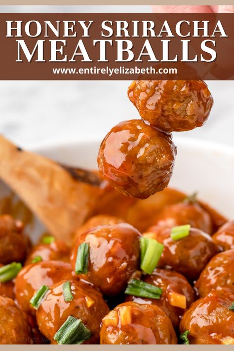 Spicy Honey Garlic Meatballs, Sriracha Honey Meatballs, Sweet And Spicy Bbq Meatballs, Crockpot Sweet And Spicy Meatballs, Honey Sriracha Meatballs Crockpot, Honey Meatballs Crockpot, Honey Sriracha Meatballs, Sriracha Meatballs Crockpot, Sweet And Spicy Meatballs Crockpot