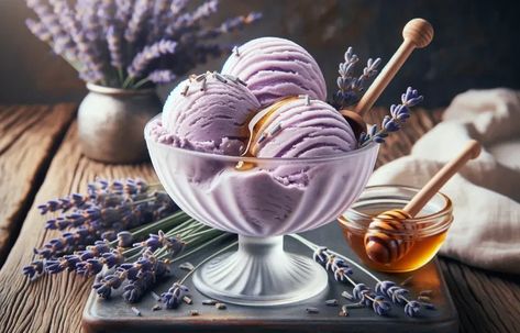 Ninja Creami Lavender Honey Gelato Recipe: A Summer Delight! Honey Lavender Ice Cream, Lavender Honey Ice Cream, Lavender Ice Cream, Gelato Recipe, Lavender Recipes, Honey Lavender, Kitchen Skills, Lavender Honey, Creamed Honey