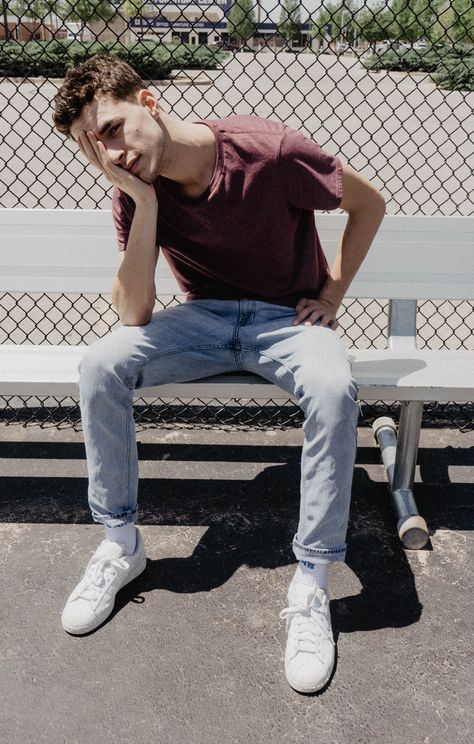 man resting his head on his hand while sitting down, SONY, ILCE-7, #E3E3E3 Head On Hand, Urban Pictures, Mens Photoshoot Poses, Male Models Poses, Fashion Model Poses, Portrait Photography Men, Model Pose, Model Poses Photography, Fashion Photography Poses