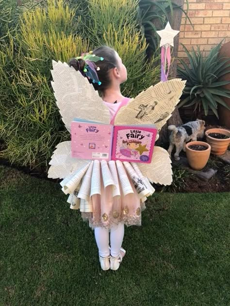 Book Fairy Costume Diy, World Book Day Ideas Costumes, Diy Book Week Costumes, Book Fairy Costume, Book Characters Dress Up, Fancy Dress Costumes Kids, World Book Day Ideas, Poppy Craft, Book Fairy