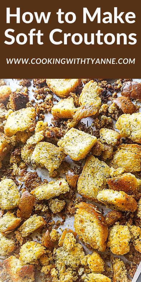 Crouton Crackerjacks Cinnamon Rolls, Homemade Croutons For Soup, Texas Toast Croutons Homemade, Soup Croutons Homemade, Garlic Bread Croutons, Croutons Homemade Skillet, Soft Croutons Homemade, Cracker Barrel Croutons Recipe, Texas Roadhouse Croutons Recipe