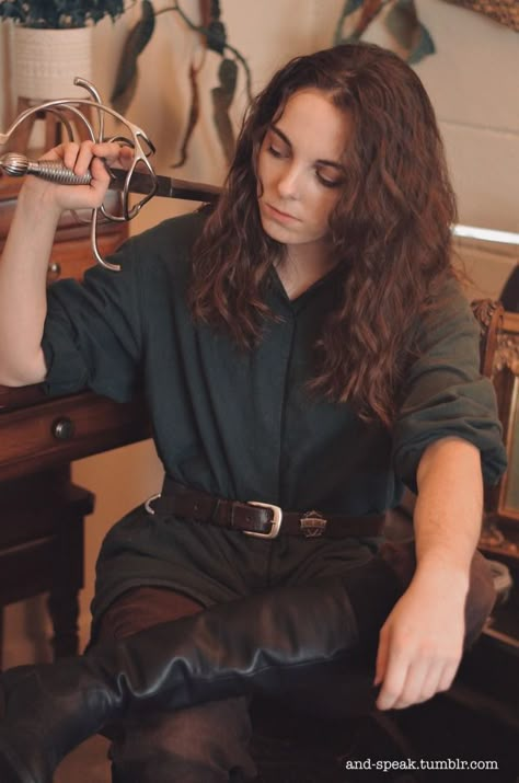 Knight Core Aesthetic Outfits, Knight Core Outfits, Bard Clothes, Adventure Aesthetic Outfit, Cottage Core Outfit, Masc Women, Black Boots Tall, Adventure Outfit, Fantasy Clothing