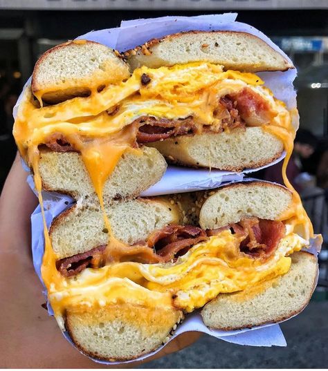 Eggs Over Easy, Easy Bacon, Bacon Egg And Cheese, Egg And Cheese, Bacon Egg, Food Goals, Black Seed, Bacon Cheese, Bagels