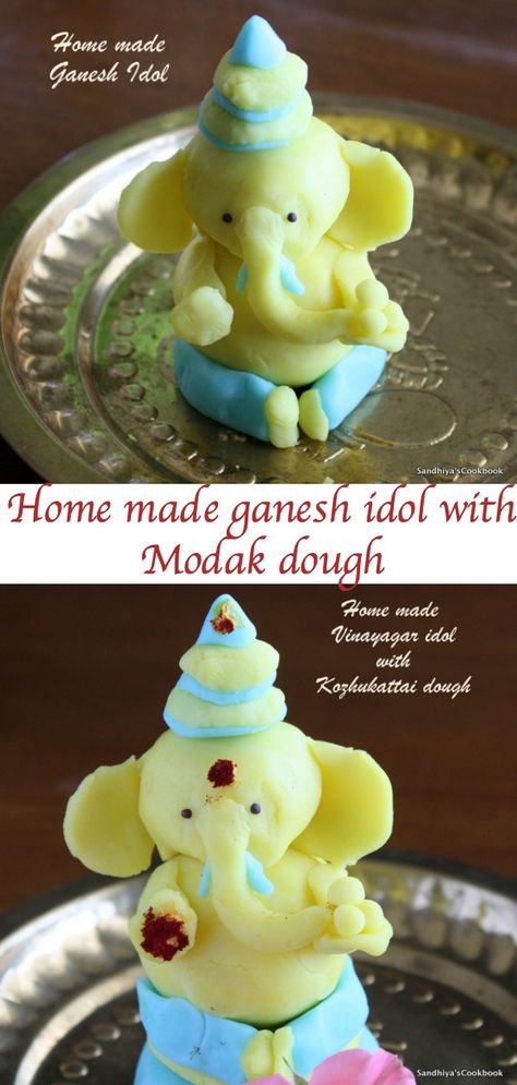 Home made Ganesh idol | Vinayagar idol | Pillayar idol with Kozhukattai dough | Modak dough Ganesh Idol Leftover Dough, Ganesha Idol, Ganesh Idol, Recipe Community, Food Blogs, Food Categories, Environment Friendly, Indian Food, Vegetarian Dishes