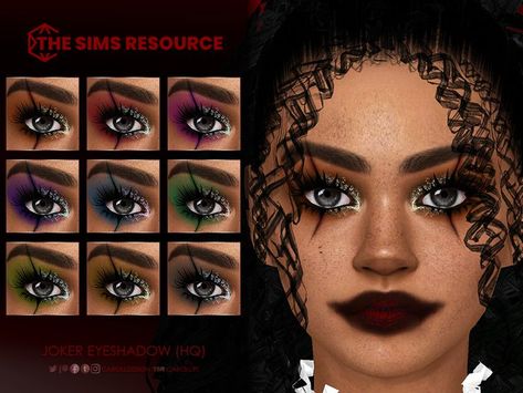 Joker Eyeshadow, Joker Makeup, Evil Clown, Makeup Cc, Sims 4 Cc Folder, Evil Clowns, Emo Makeup, Clown Makeup, Sims 4 Cc Finds