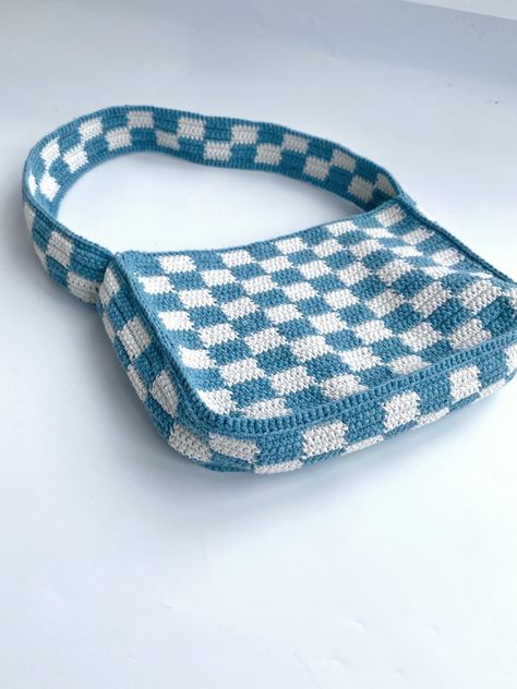 Hand Bags Crochet, Checkered Purse Crochet, Crochet Checked Bag, Checker Crochet Bag, Checkerboard Crochet Bag, Crochet Baguette Bag, Crochet Checkered Bag, Checkerboard Crochet, Checkered Tote Bag