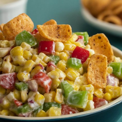 Crunchy Corn Salad Recipe with Fritos - Instacart Corn Salad Recipe With Fritos, Crunchy Corn Salad, Recipe With Fritos, Frito Recipe, Frito Corn Salad, Brunch Salad, Crunchy Corn, Corn Salad Recipe, Crispy Chips