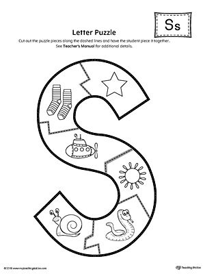 The Letter S Puzzle is perfect for helping students practice recognizing the shape of the letter S, and it's beginning sounds, along with developing fine-motor skills. Letter S Fine Motor Activities, S Sound Activities, Letter Sound Practice, Preschool Letter S, Tot Schooling, Letter S Crafts, Letter S Activities, Phonics Puzzles, Letter S Worksheets