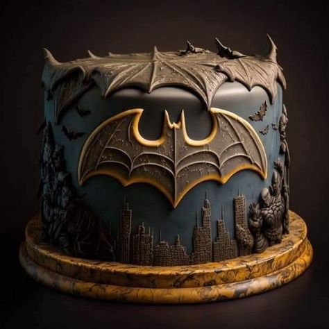 Batman Themed Birthday Party, Batman Birthday Cakes, Different Kinds Of Cakes, 15th Birthday Cakes, Movie Cakes, Superhero Birthday Cake, Batman Cake, Fantasy Cake, Batman Birthday Party